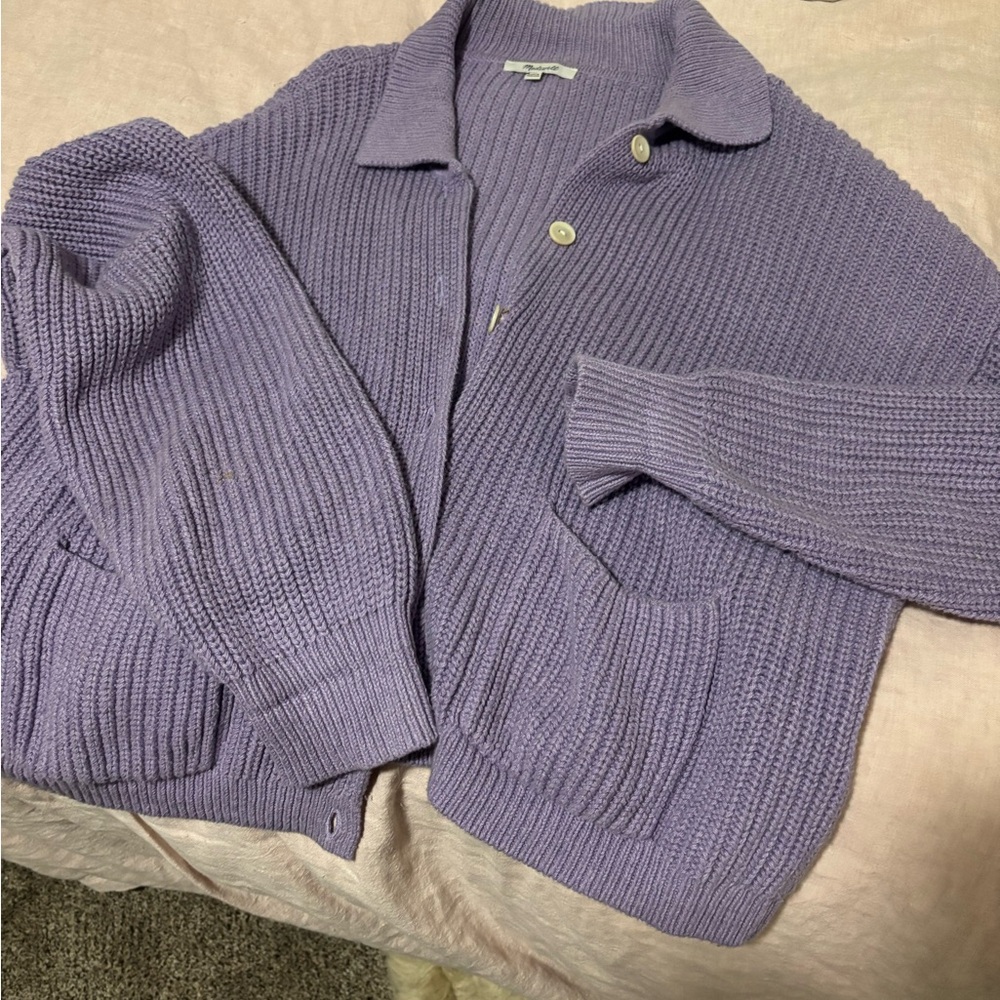 Cotton lavender cardigan from Madewell